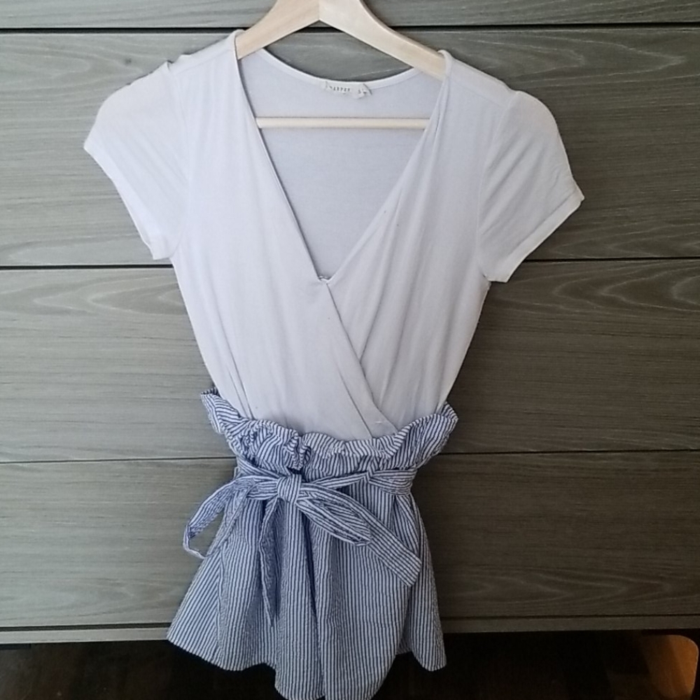 Blue & White Romper